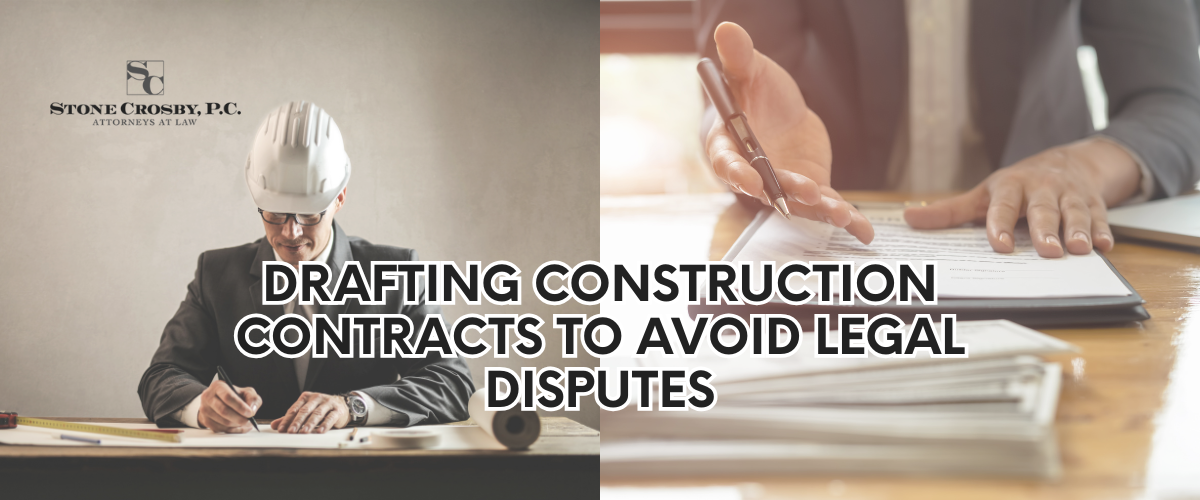 Drafting a construction contract in Alabama that prevents legal disputes is critical for the success of your project. By clearly outlining terms, addressing potential issues in advance, and staying compliant with state laws, you can safeguard your business and ensure smooth project completion. At Stone Crosby, P.C., we are committed to providing legal support that helps you navigate the complexities of construction law. Contact us today for skilled guidance on drafting contracts that protect your interests and avoid costly disputes.